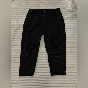 SHEIN Black Distressed Women Jeans